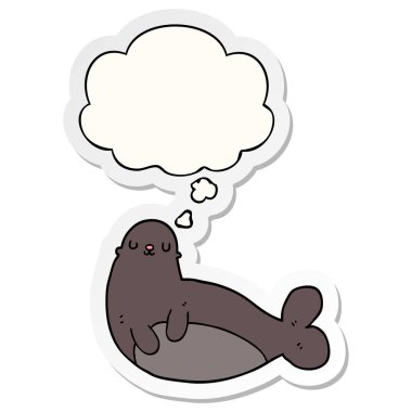 karikatür mühür ve baskılı bir etiket olarak düşünce balonu