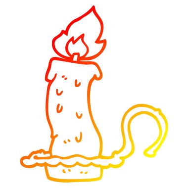 sıcak degrade çizgi çizim karikatür yanan mum