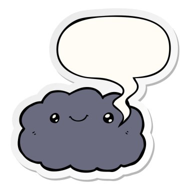 karikatür bulut ve konuşma balonu etiket