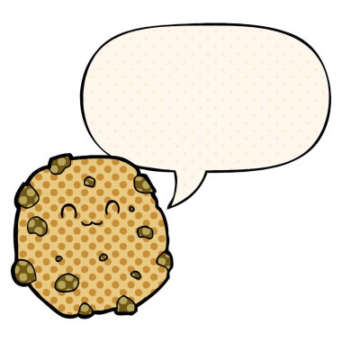 çizgi roman tarzında karikatür bisküvi ve konuşma balonu