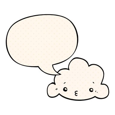 çizgi roman tarzında sevimli karikatür bulut ve konuşma balonu