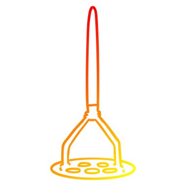 sıcak degrade çizgi çizim karikatür patates masher