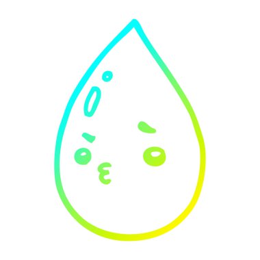 soğuk degrade çizgi çizim karikatür sevimli yağmur damlası