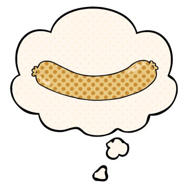 çizgi film sosis ve çizgi roman tarzında düşünce balonu