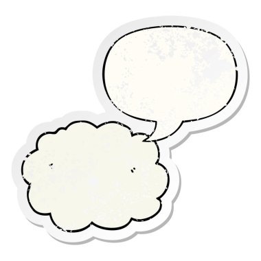 karikatür bulut ve konuşma balonu sıkıntılı etiket