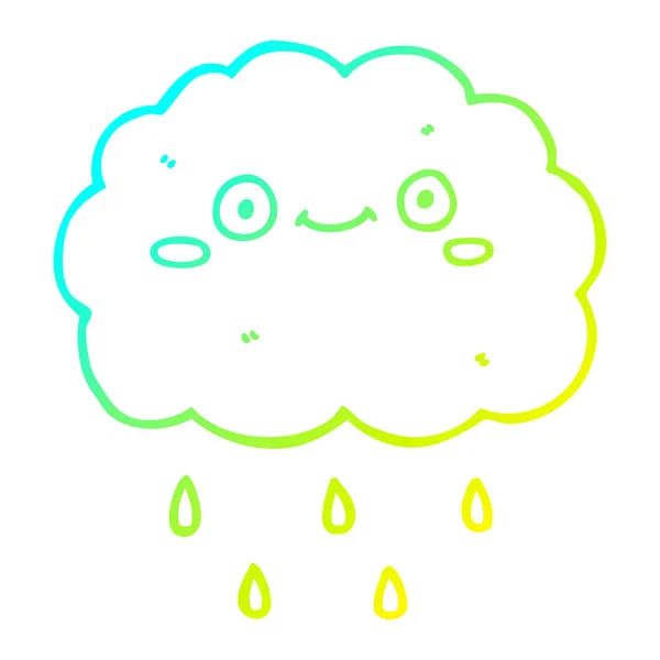 かわいい漫画の雲を描く冷たいグラデーションライン — ストックベクタ