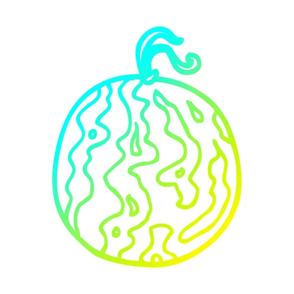 Gradient linia na zimno rysunek melon — Wektor stockowy