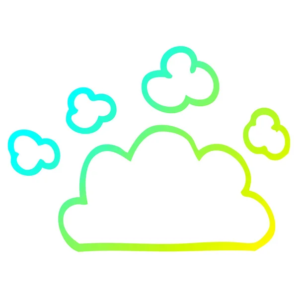 Κρύα γραμμή ντεγκραντέ σχέδιο καρτούν καιρού σύννεφο — Διανυσματικό Αρχείο