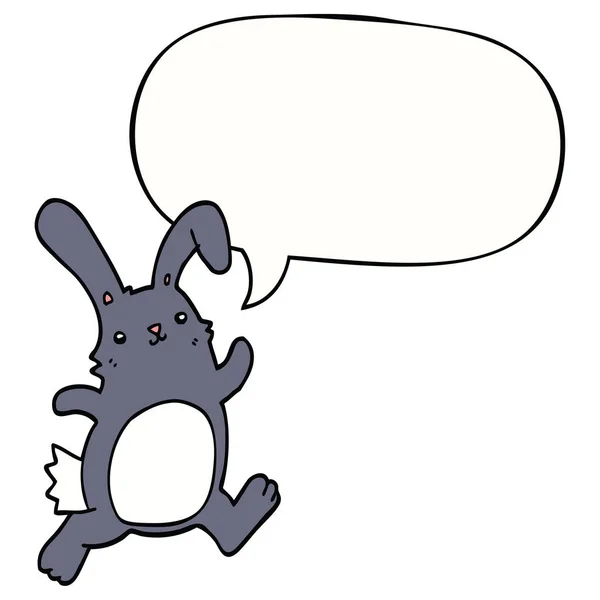 Cartoon rabbit running and speech bubble — Stock Vector