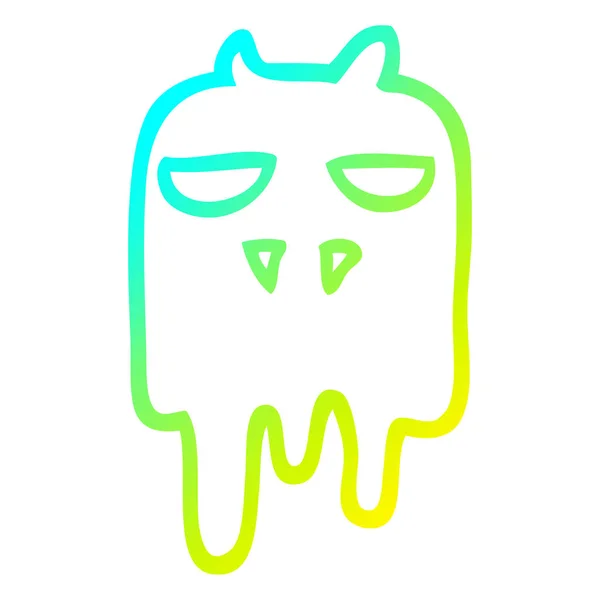 Froid gradient ligne dessin dessin animé fantôme effrayant — Image vectorielle