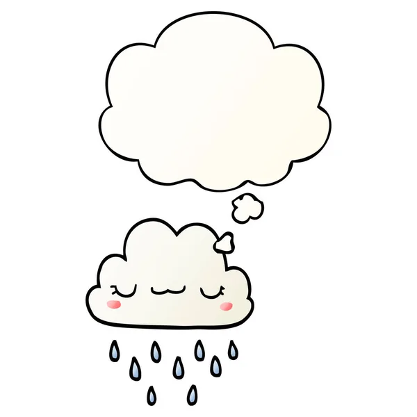 Desene animate furtună nor și bule de gândire în stil gradient neted — Vector de stoc