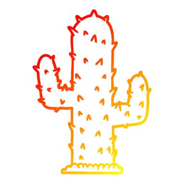 sıcak degrade çizgi çizim karikatür kaktüs