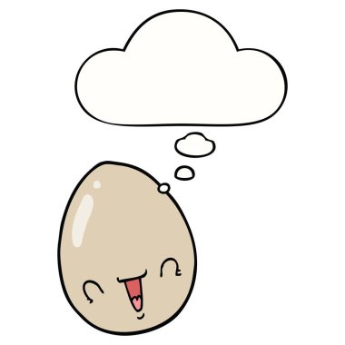 karikatür yumurta ve düşünce balonu