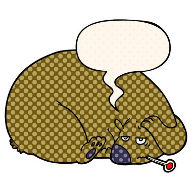 çizgi film ayısı ve çizgi roman sty bir boğaz kafa ve konuşma balonu