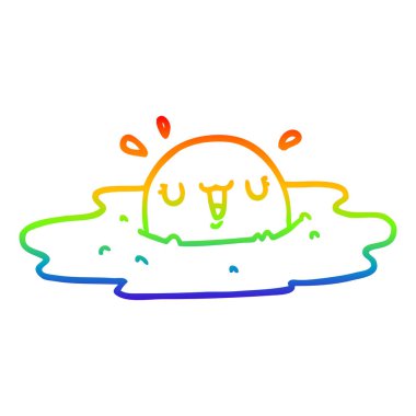 gökkuşağı gradyan çizgi çizim karikatür kızarmış yumurta