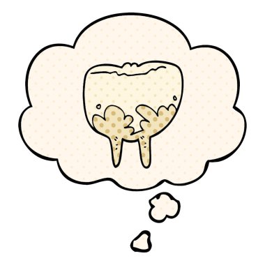 çizgi film dişi ve çizgi roman tarzında düşünce balonu