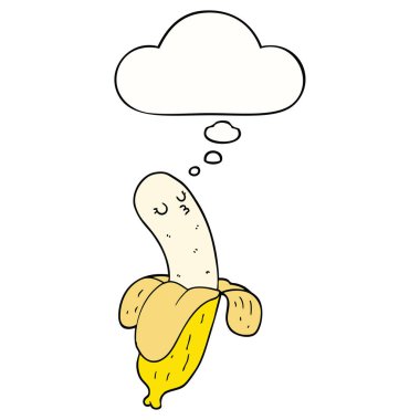 karikatür muz ve düşünce balonu