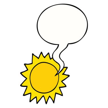 karikatür güneş ve konuşma balonu