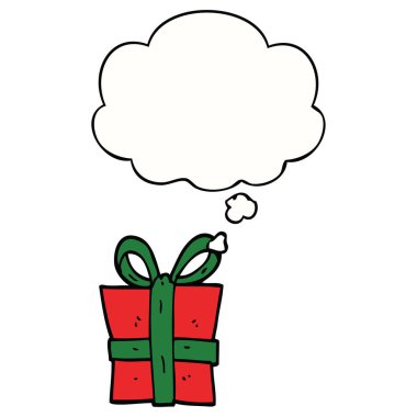 karikatür hediye ve düşünce balonu