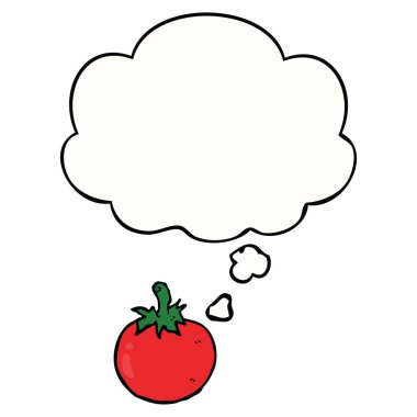 karikatür domates ve düşünce balonu