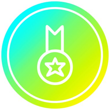 soğuk degrade spektrumda madalya ödülü dairesel