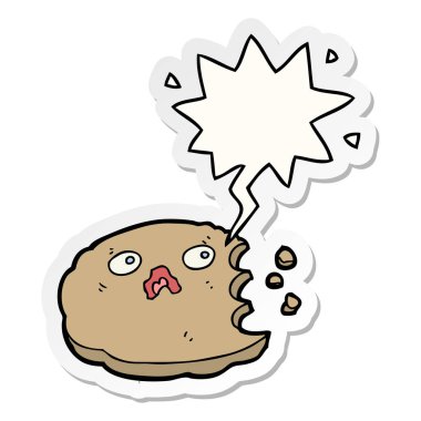 karikatür çerez ve konuşma kabarcık etiket