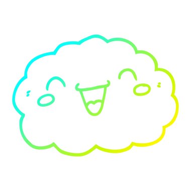 soğuk degrade çizgi çizim mutlu karikatür bulut