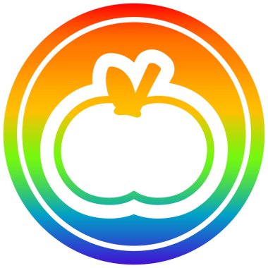 gökkuşağı spektrumunda organik elma dairesel