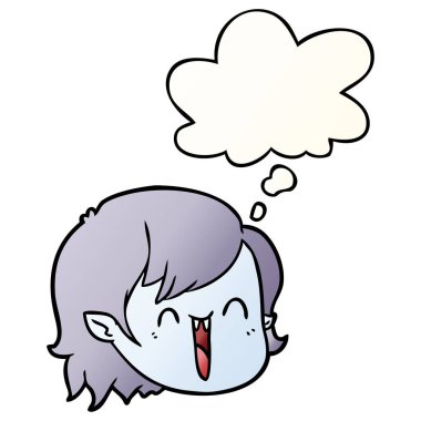 çizgi film vampir kız yüz ve pürüzsüz degrade kabarcık düşünce 