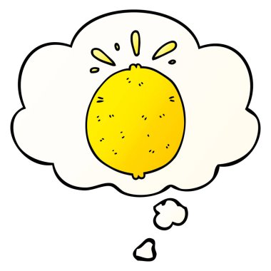 karikatür limon ve pürüzsüz degrade tarzında düşünce balonu