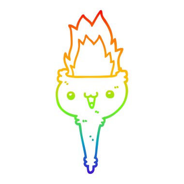 gökkuşağı gradyan çizgi çizim karikatür yanan kadeh