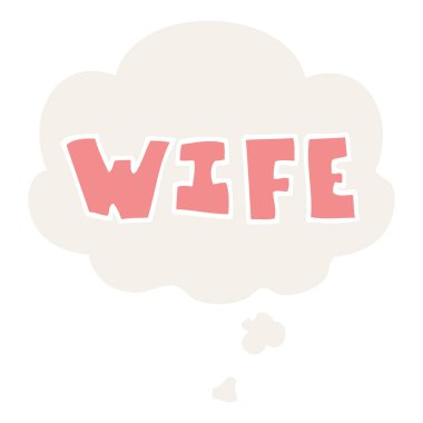 retro tarzında karikatür kelime ve düşünce balonu