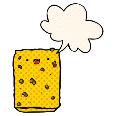 çizgi roman tarzında karikatür bisküvi ve konuşma balonu