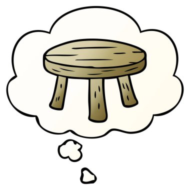 karikatür küçük dışkı ve pürüzsüz degrade tarzında düşünce balonu