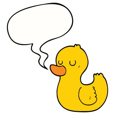 karikatür ördek ve konuşma balonu