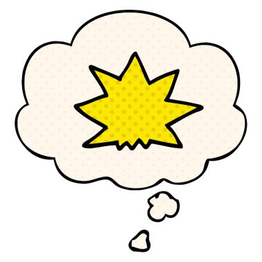 çizgi film patlama ve çizgi roman tarzında düşünce balonu