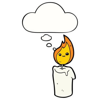 çizgi film mum karakteri ve düşünce balonu