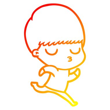 sıcak degrade çizgi çizim karikatür sakin çocuk