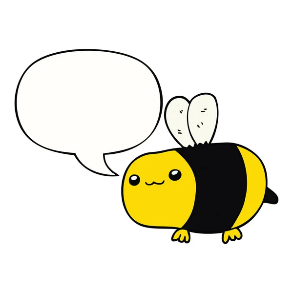 Tecknad Bee och pratbubbla — Stock vektor