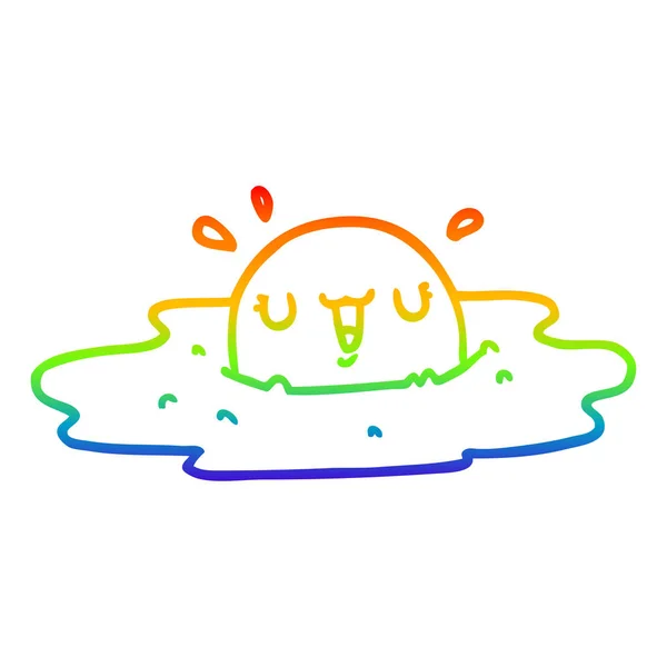 彩虹渐变线绘制卡通煎蛋 — 图库矢量图片