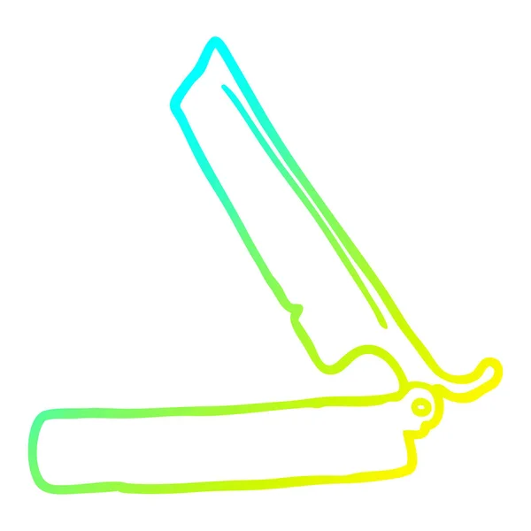 Cold gradient line drawing cartoon traditional razor — Stock Vector
