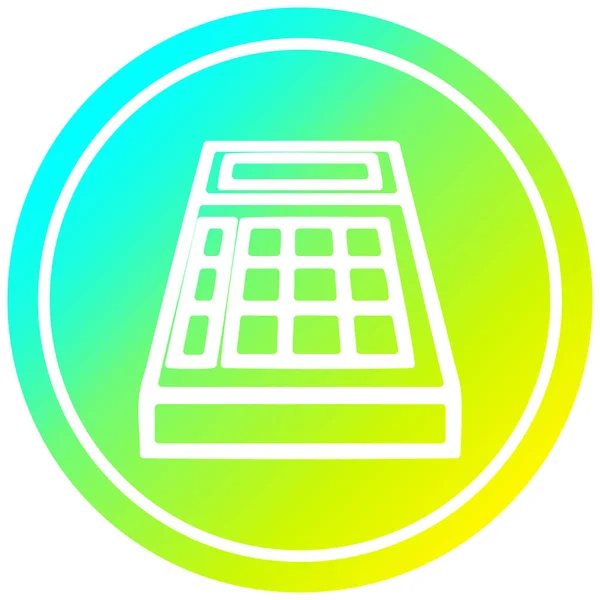 Calculadora matemática circular en espectro de gradiente frío — Archivo Imágenes Vectoriales