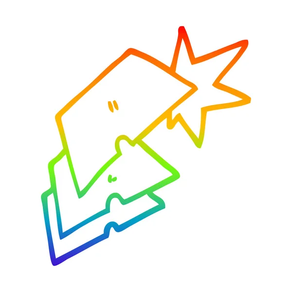 Rainbow gradient ligne dessin dessin dessin animé couteau lames — Image vectorielle