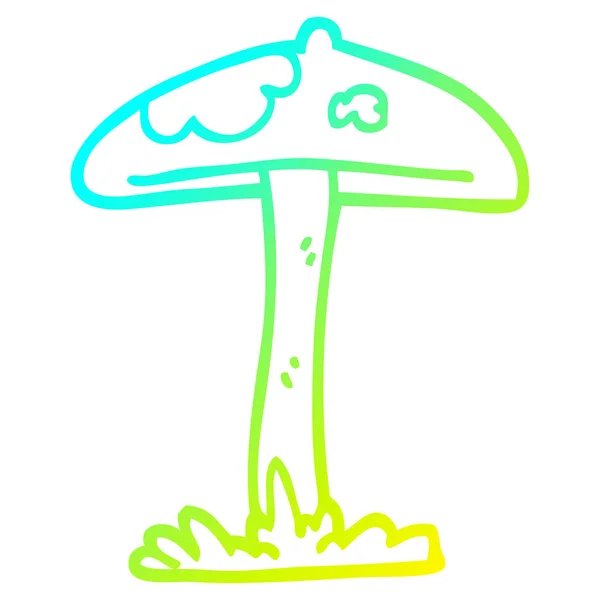 Linha de gradiente frio desenho de cogumelos desenhos animados — Vetor de Stock