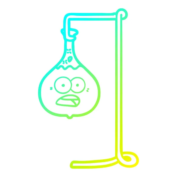 Koude gradiënt lijntekening cartoon science experiment — Stockvector