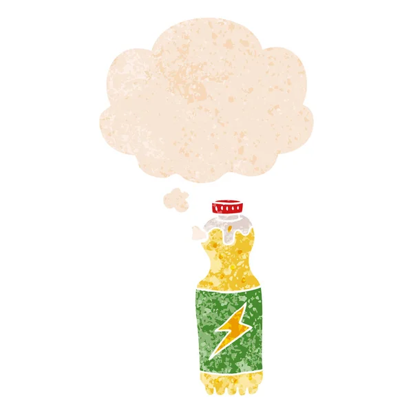 Cartoon-Limo-Flasche und Gedankenblase im Retro-Stil — Stockvektor