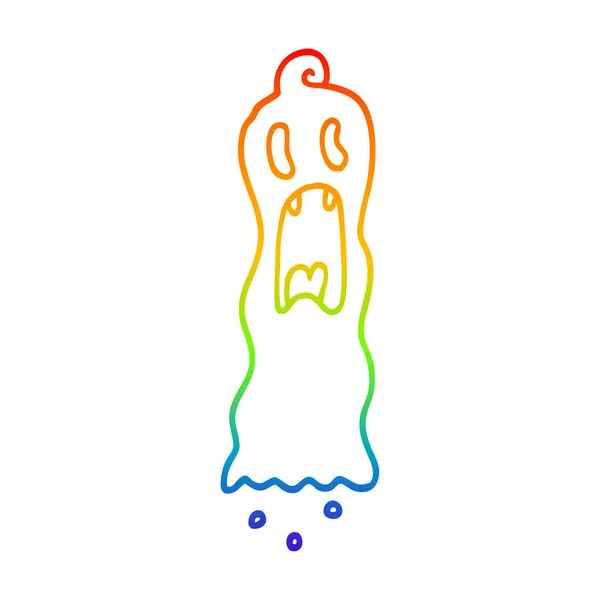 Linea gradiente arcobaleno disegno fumetto spettrale fantasma — Vettoriale Stock