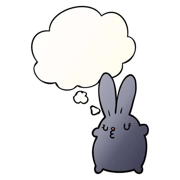 Roztomilá kreslená králíček a myšlenková bublina ve stylu plynulého přechodu — Stockový vektor