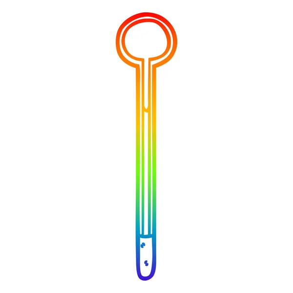 Regenbogen-Gradienten-Linie Zeichnung Thermometer — Stockvektor