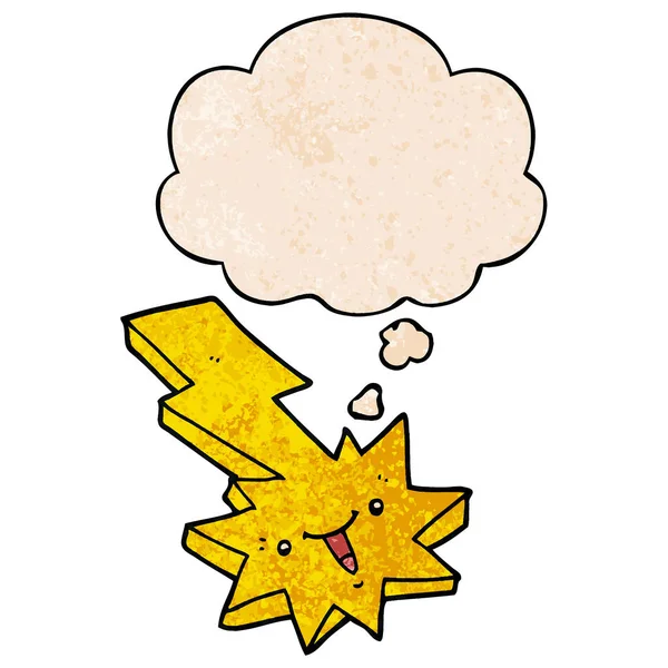 karikatür yıldırım ve grunge doku pa düşünce balonu